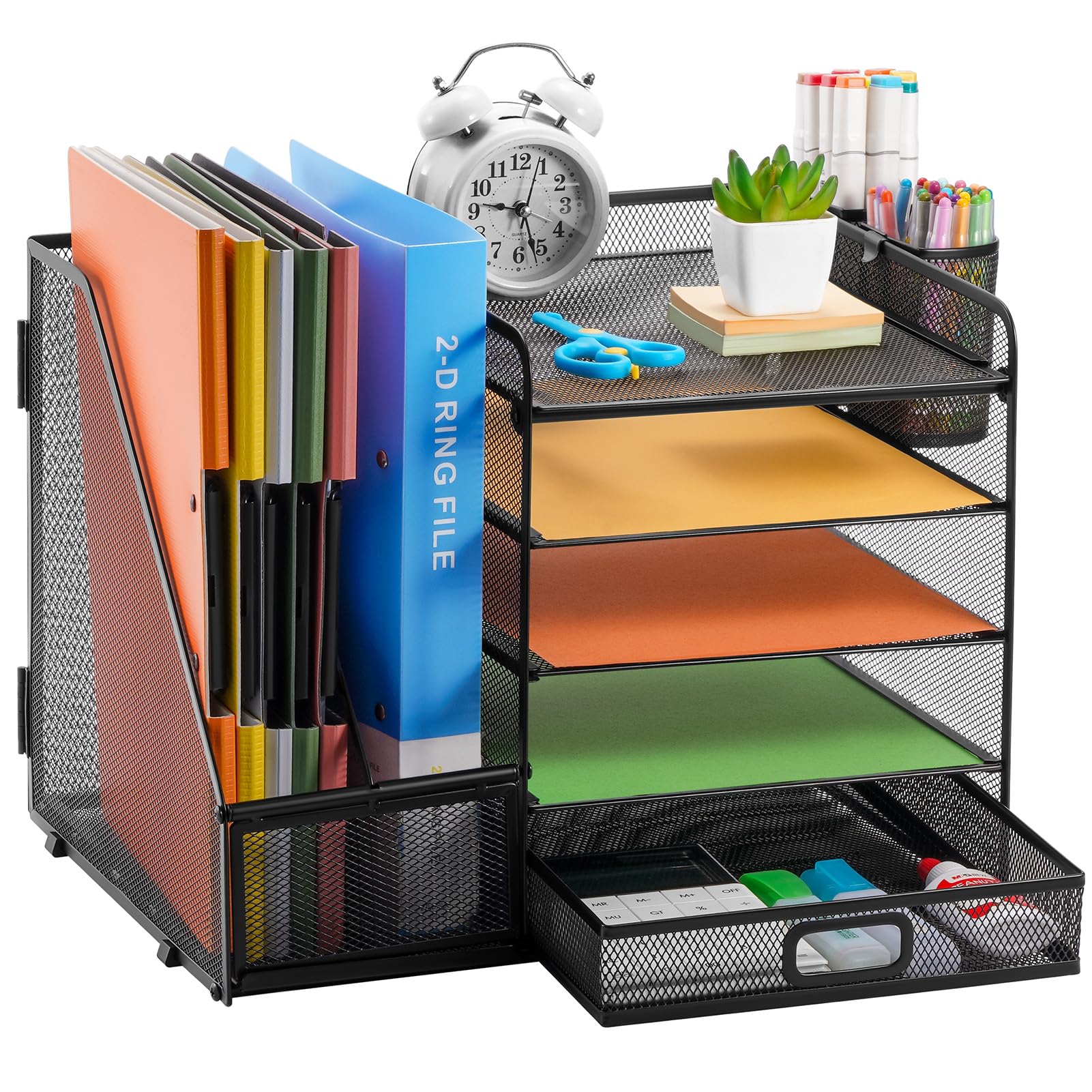 marbrasse-office-supplies-schreibtisch-organizer-schwarz-mit-schublade image 4
