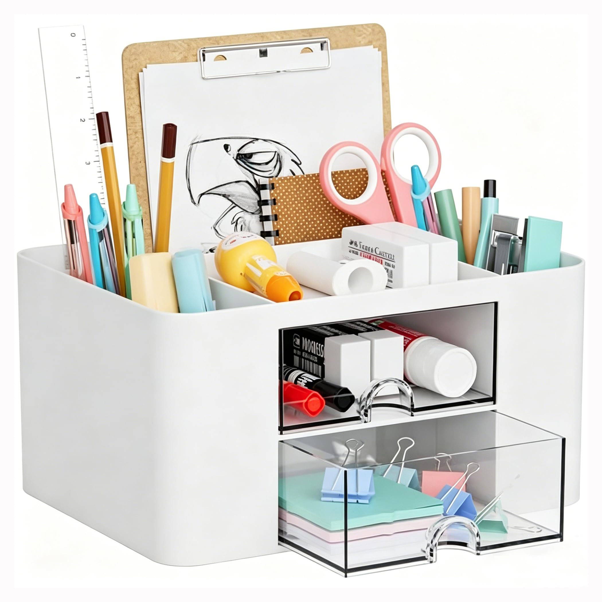 marbrasse-office-supplies-schreibtisch-organizer-wei-2-schubladen image 1