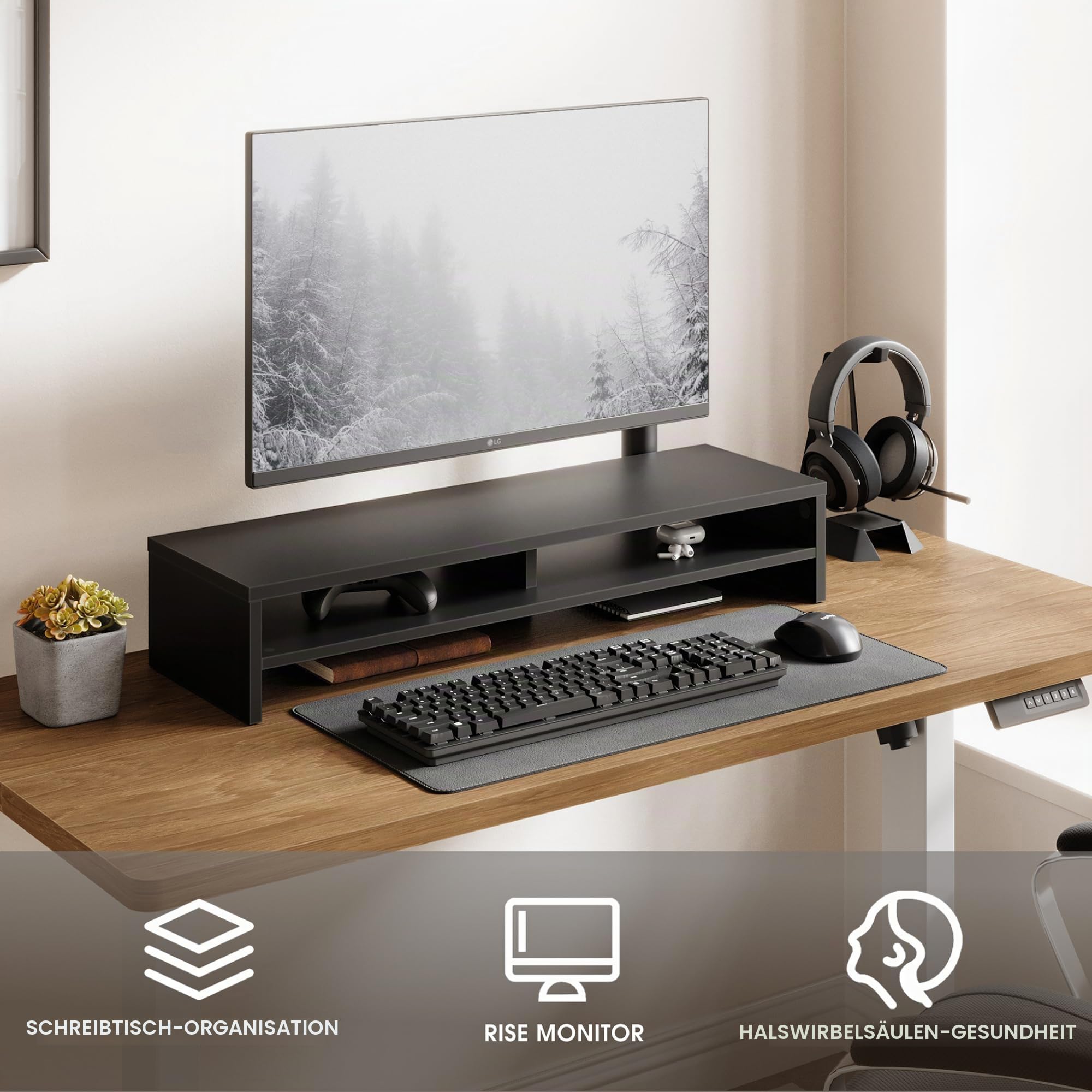 fenge-frida-series-monitorst-nder-80cm-schwarz-holz-25kg image 2