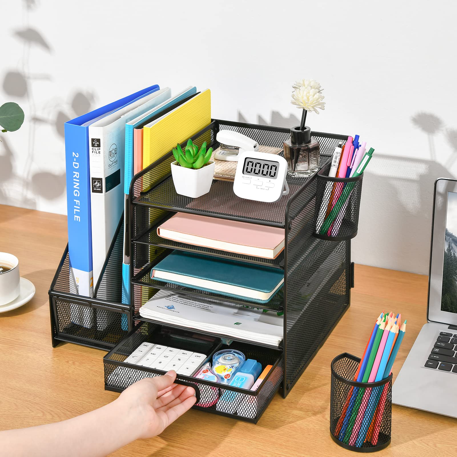 marbrasse-office-supplies-schreibtisch-organizer-schwarz-mit-schublade image 6
