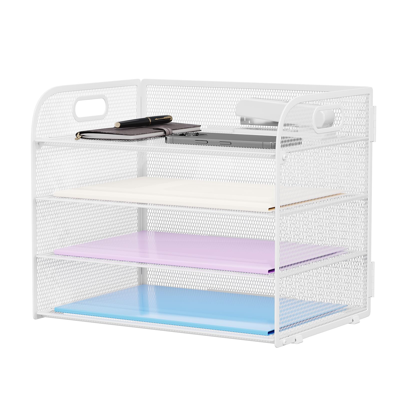 marbrasse-office-supplies-briefablage-wei-4-stufig-mit-griff image 1