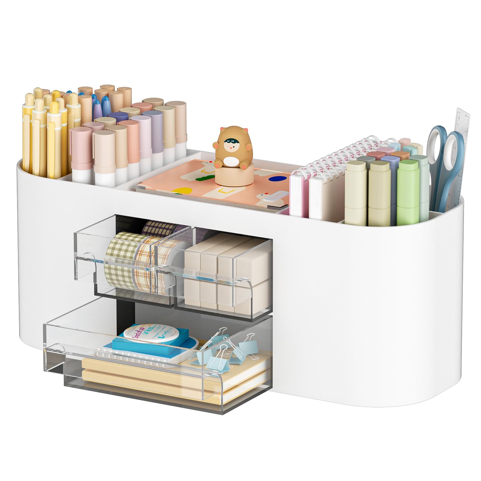 marbrasse-office-supplies-schreibtisch-organizer-3-schubladen-wei-7-f-cher image 1