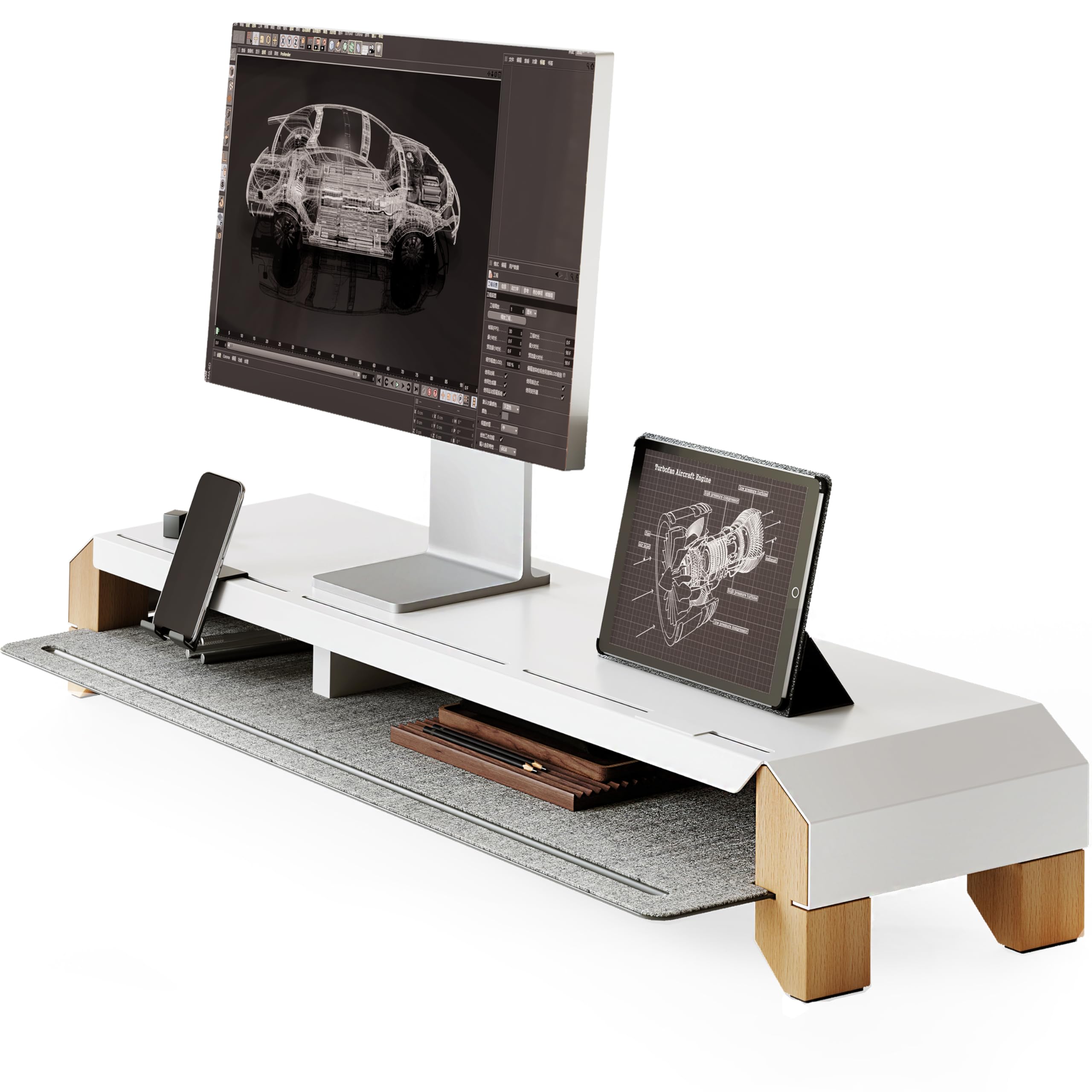 fenge-bastion-series-monitorst-nder-buche-100-cm-handyhalter image 1