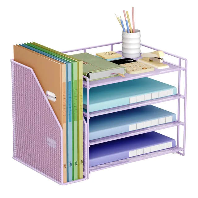 vitviti-desk-organizer-briefablage-4-ebenen-violett-metall image 1