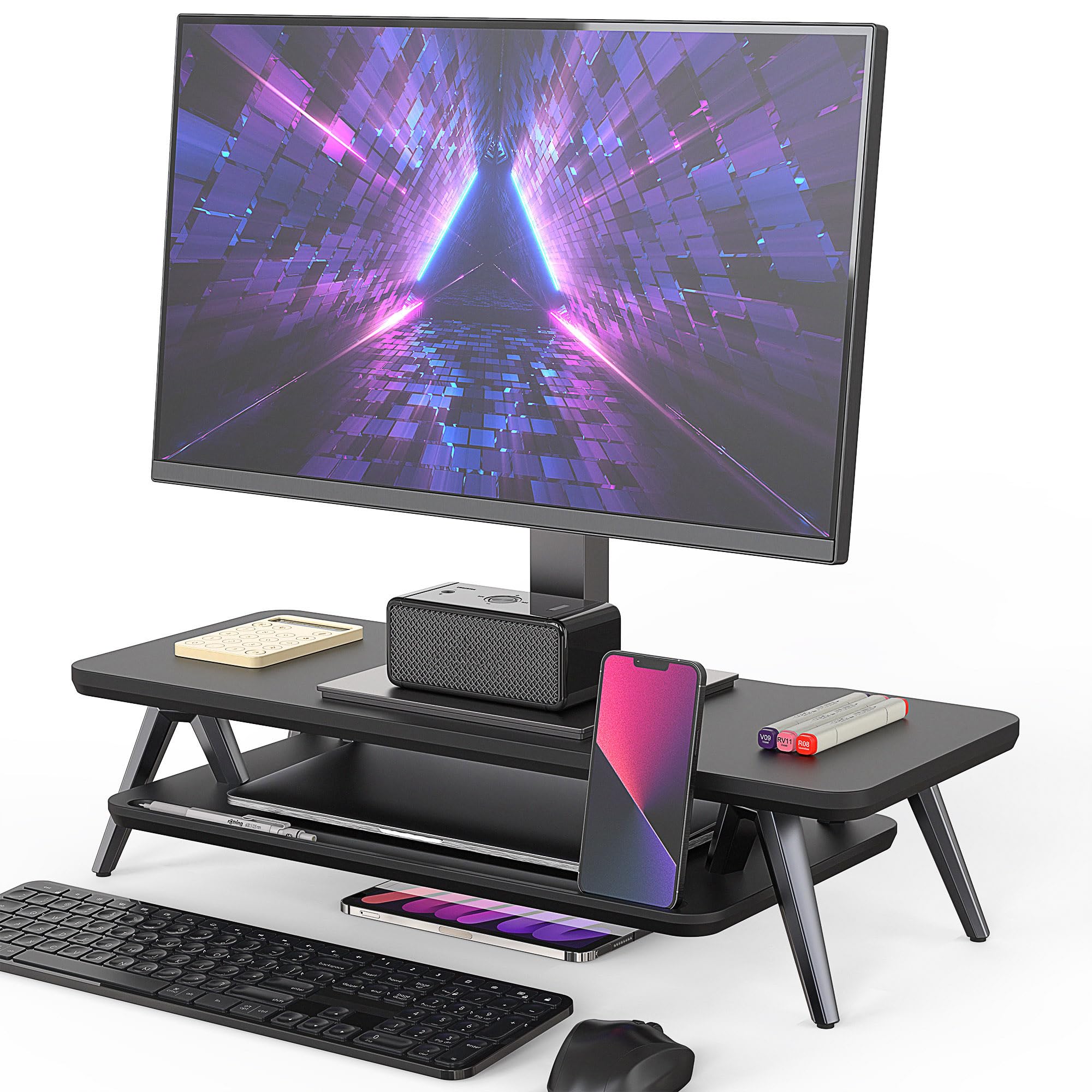 fenge-frida-series-monitorst-nder-60cm-schwarz-holz image 1