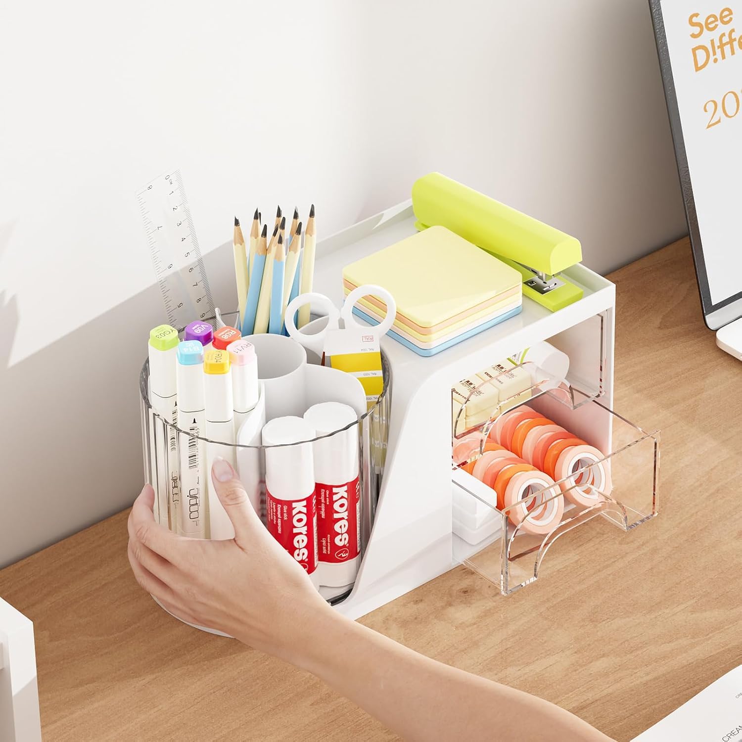 marbrasse-office-supplies-organizer-drehbar-wei-5-f-cher image 6