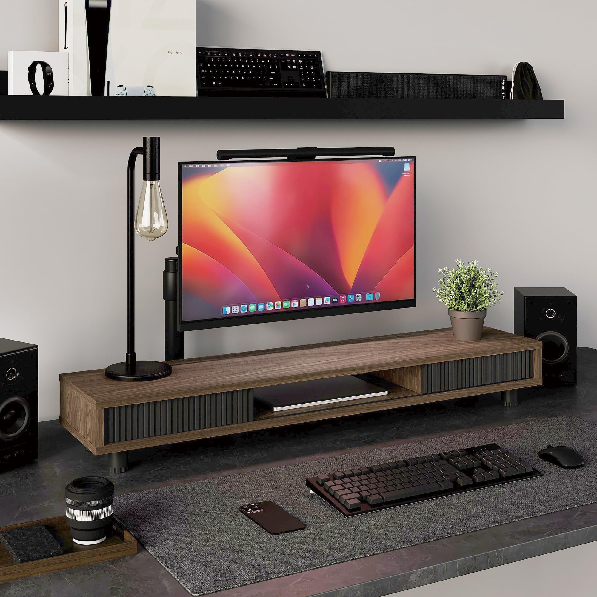 fenge-nova-series-monitorst-nder-braun-mit-glast-ren-108cm image 2