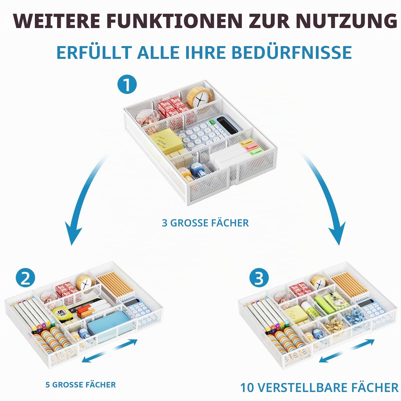 marbrasse-schreibtisch-organizer-wei-mit-schubladen-verstellbar image 5