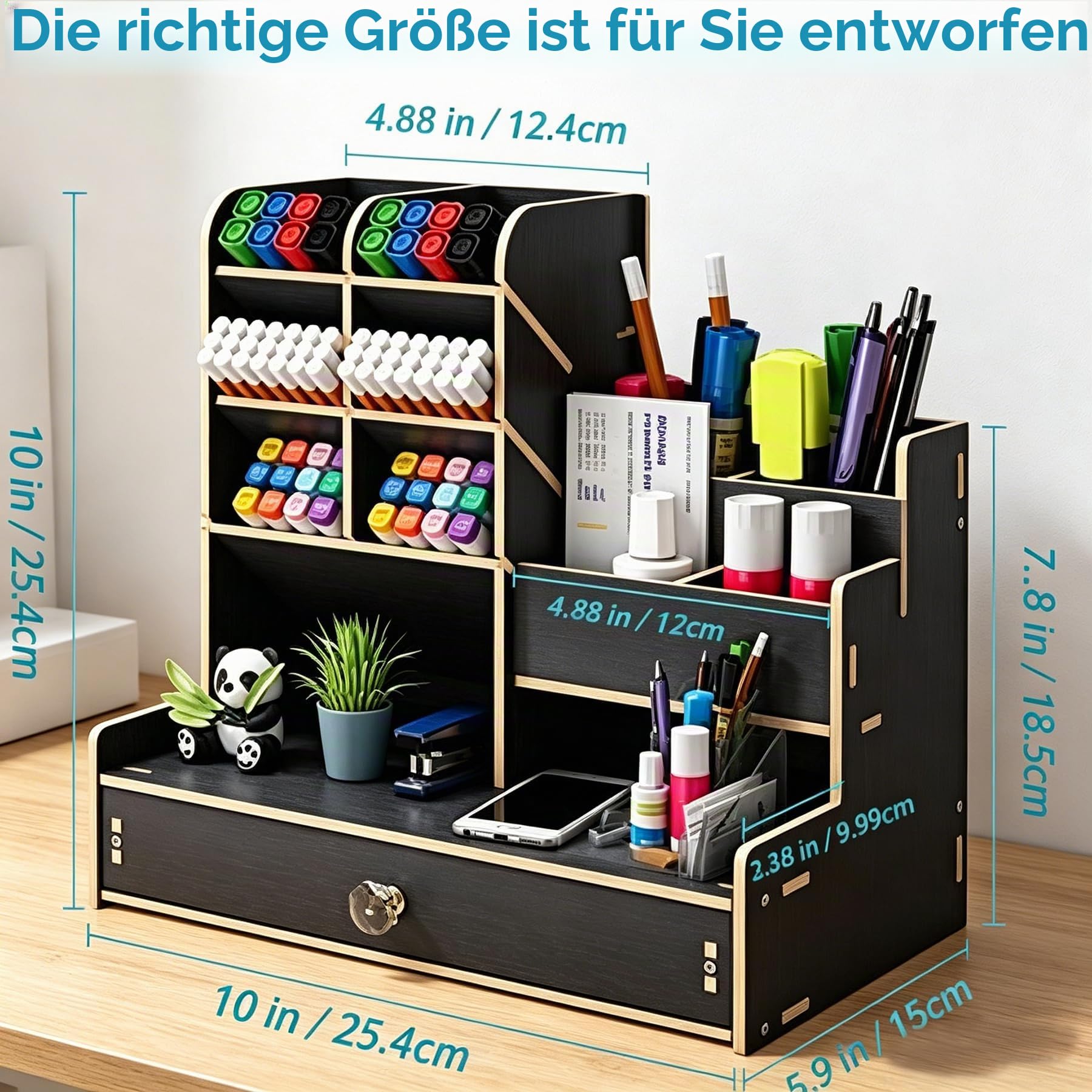 marbrasse-schreibtisch-organizer-holz-schwarz-stifthalter-diy image 6