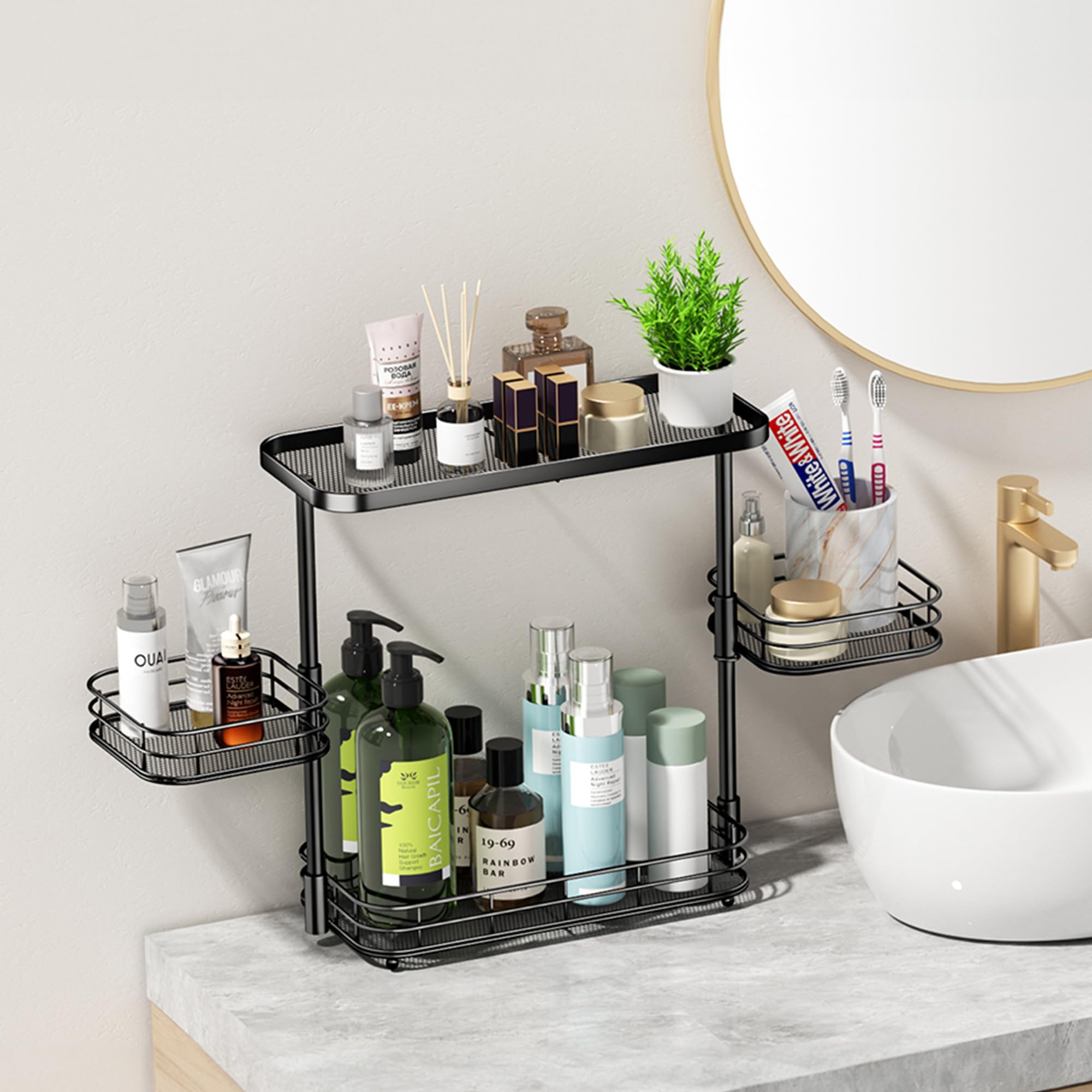 vitviti-bathroom-counter-organizer-gew-rzregal-3-etagen-schwarz image 2