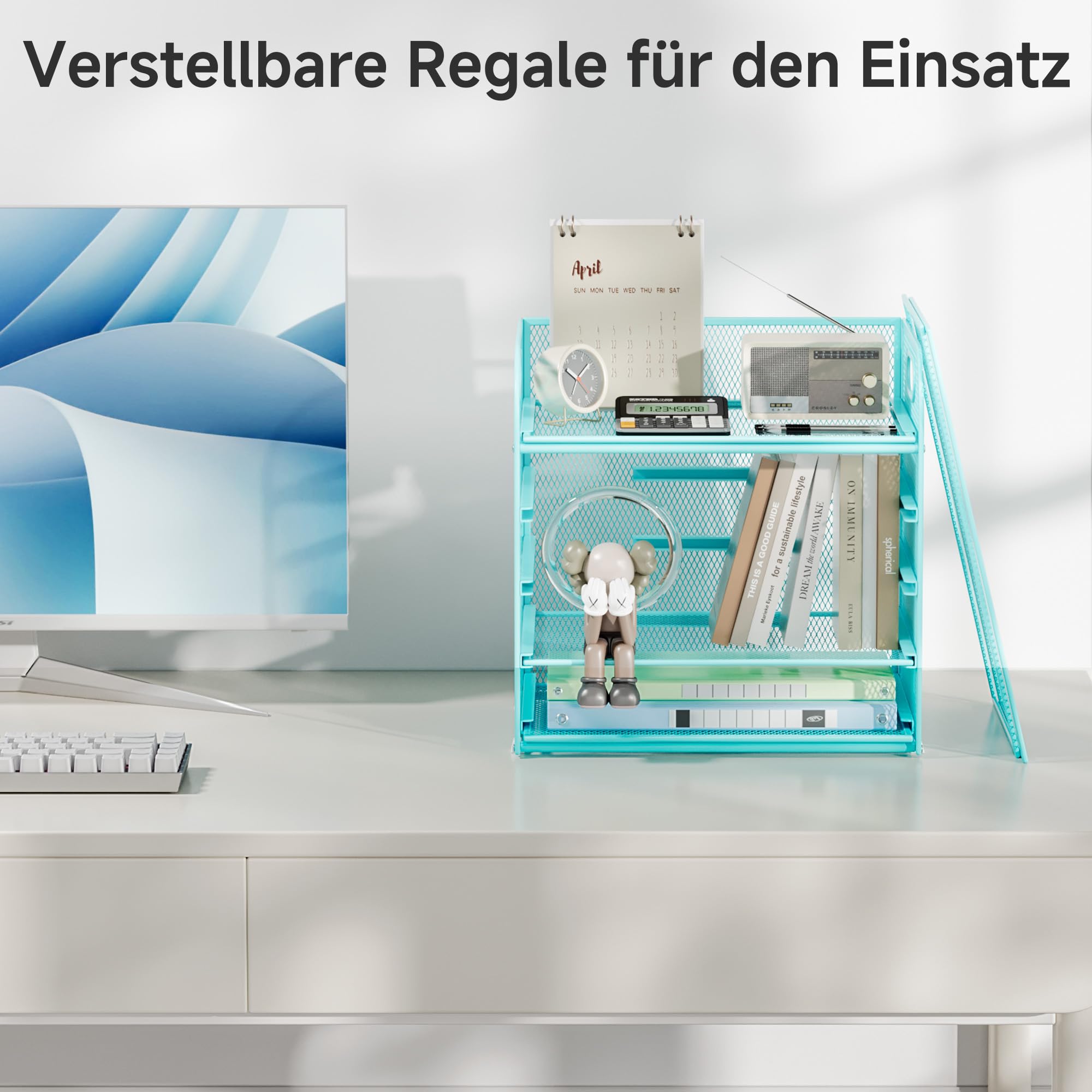vitviti-desk-organizer-briefablage-blau-5-stufig-mit-griff image 5
