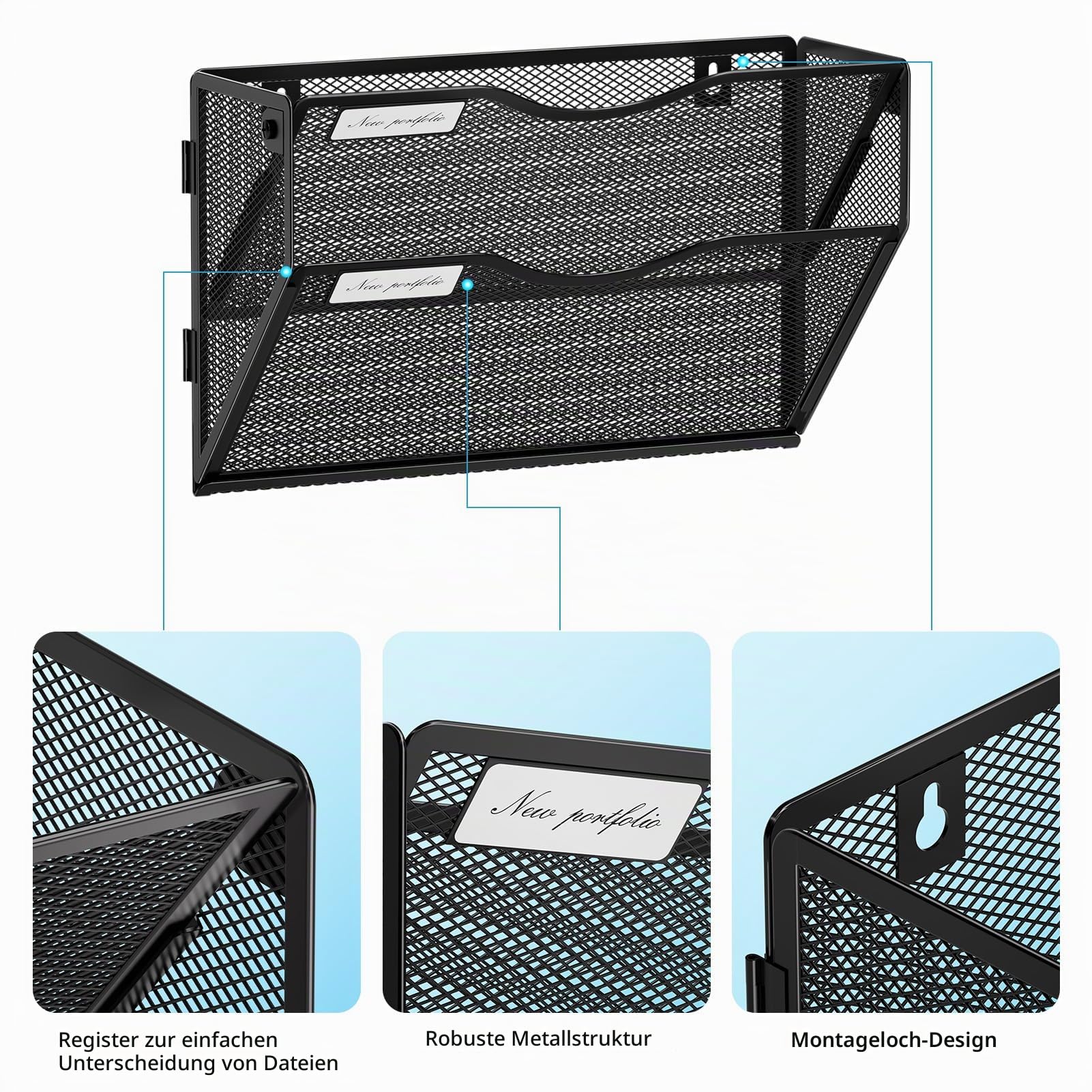 marbrasse-wandorganizer-schwarz-2-f-cher-a4-metall image 3