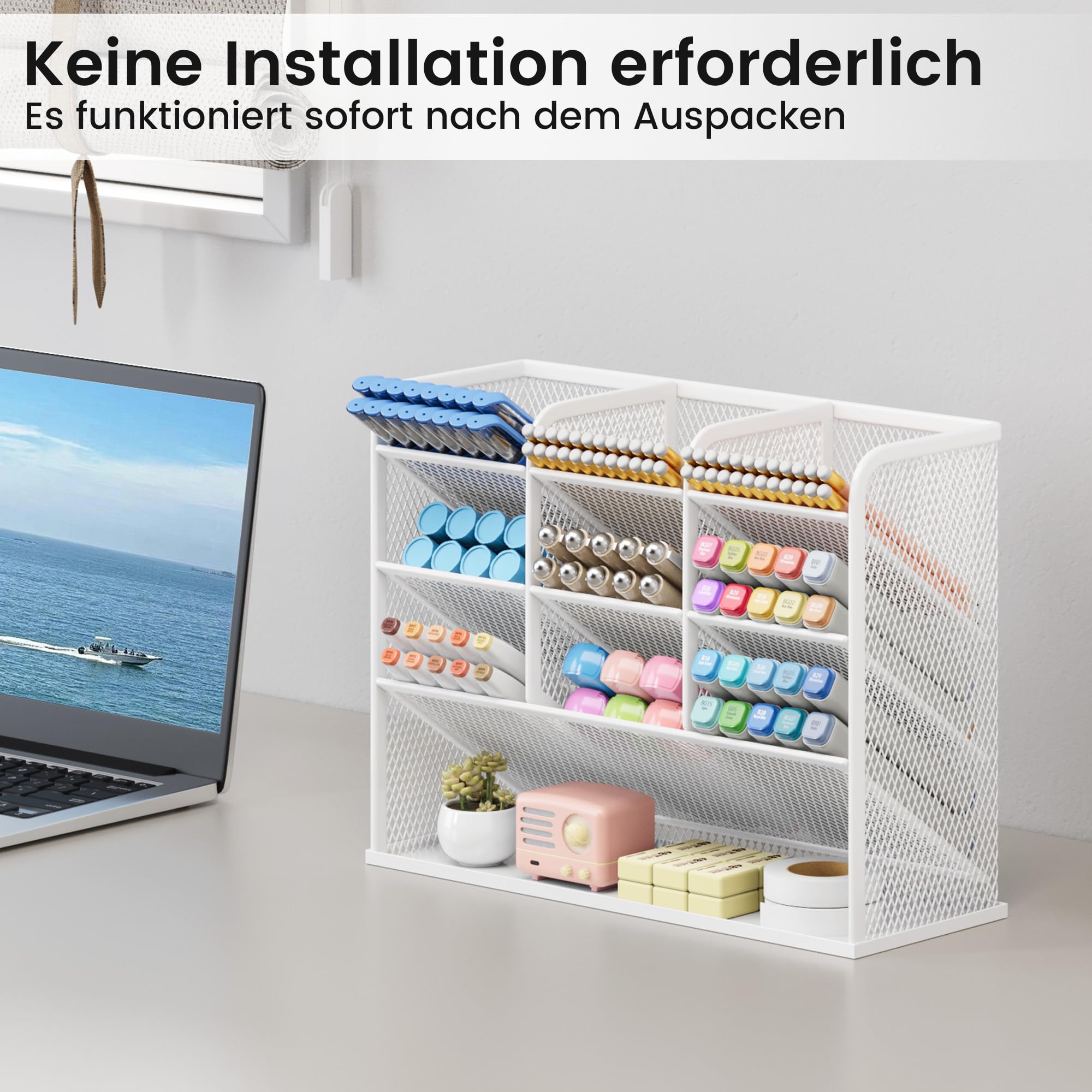 vitviti-desk-organizer-stiftehalter-wei-9-f-cher image 2