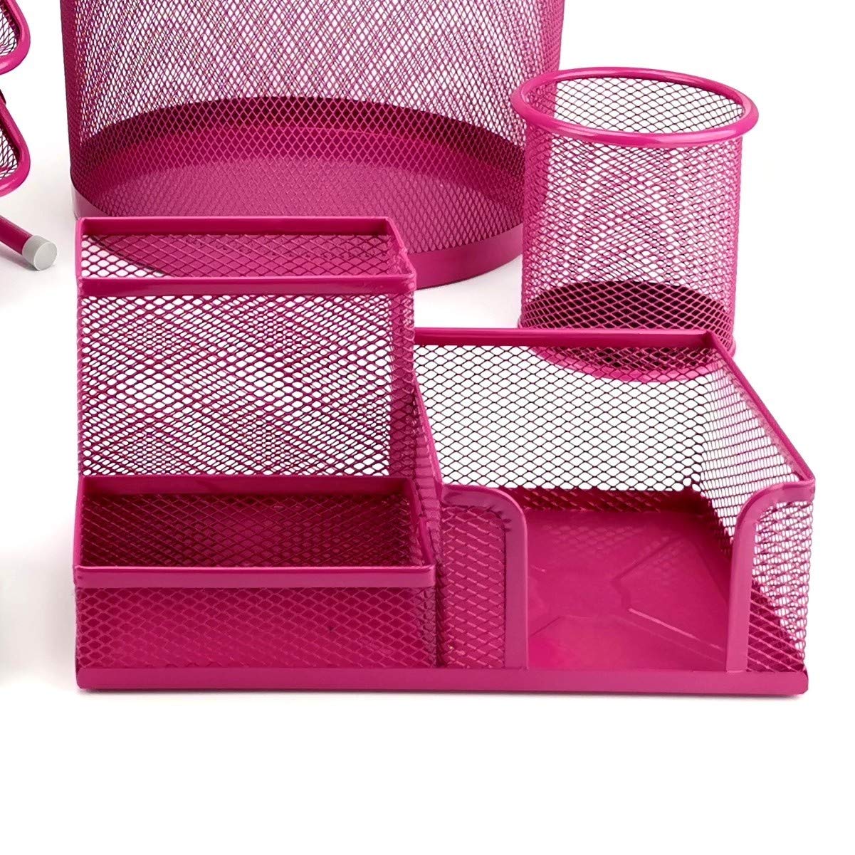 leviatan-schreibtisch-organizer-metall-stiftehalter-rosa-3-f-cher image 4