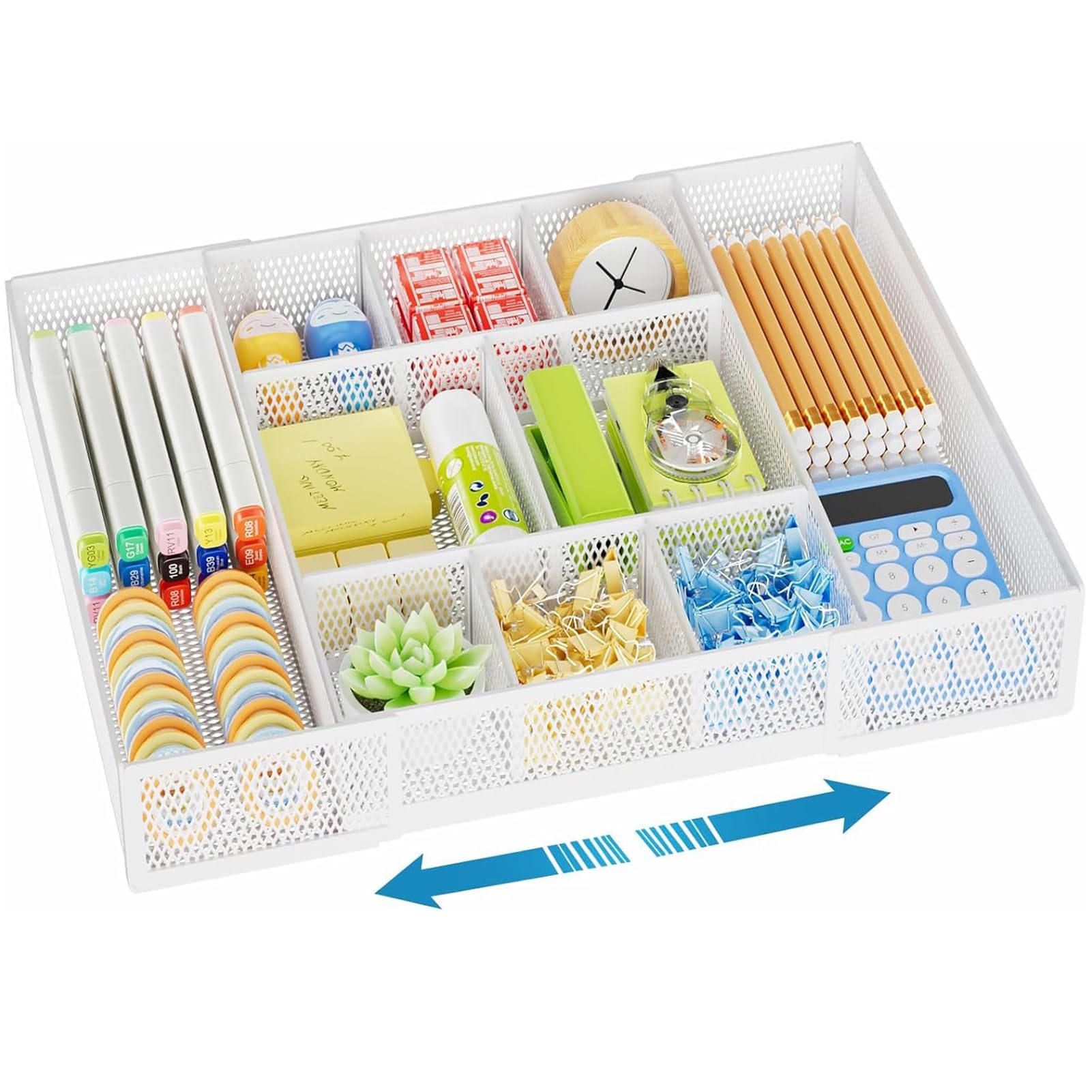 marbrasse-schreibtisch-organizer-wei-mit-schubladen-verstellbar image 1