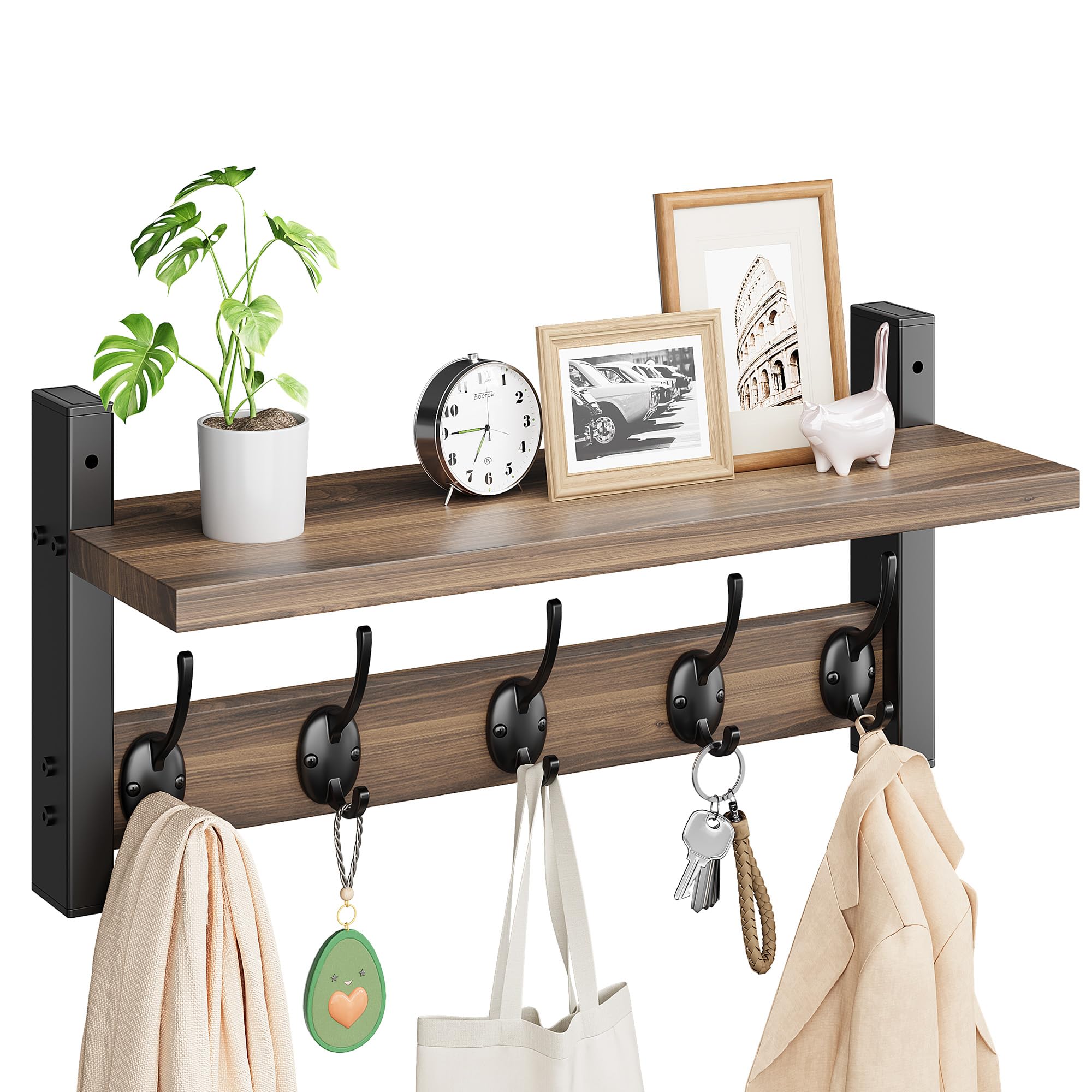 vitviti-wall-coat-rack-wandgarderobe-40cm-5-haken-holz image 1