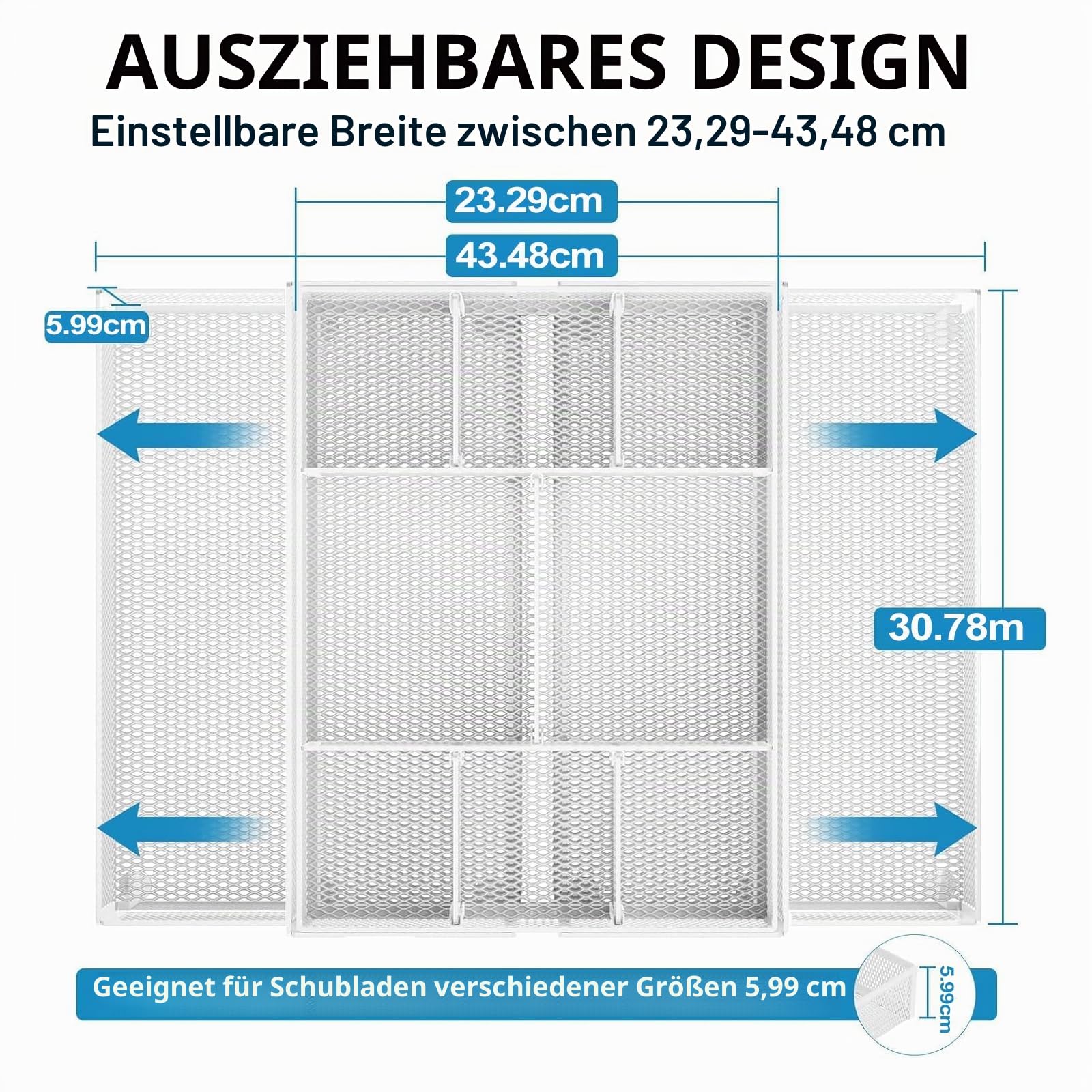 marbrasse-schreibtisch-organizer-wei-mit-schubladen-verstellbar image 2
