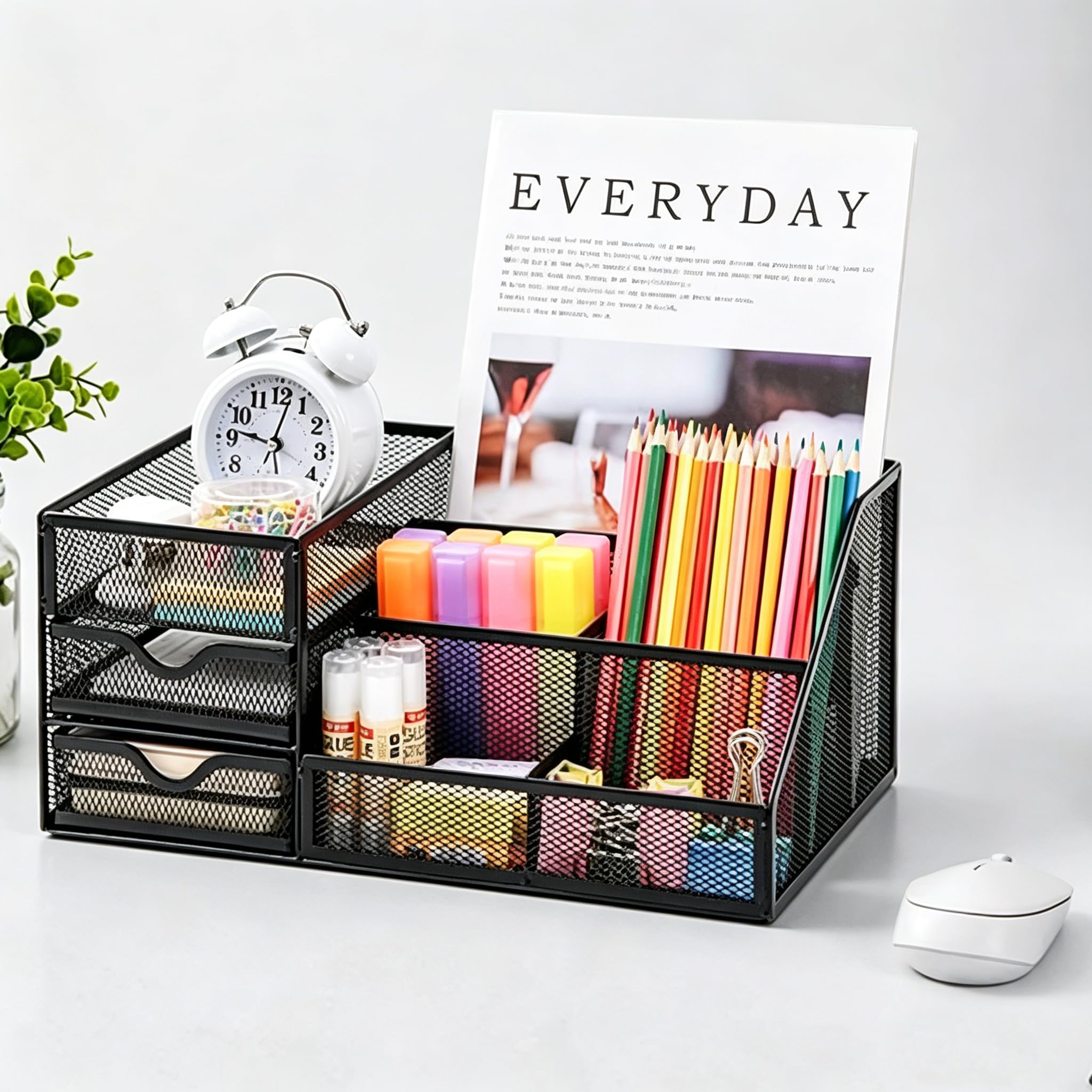marbrasse-office-supplies-schreibtisch-organizer-schwarz-mit-schubladen image 2