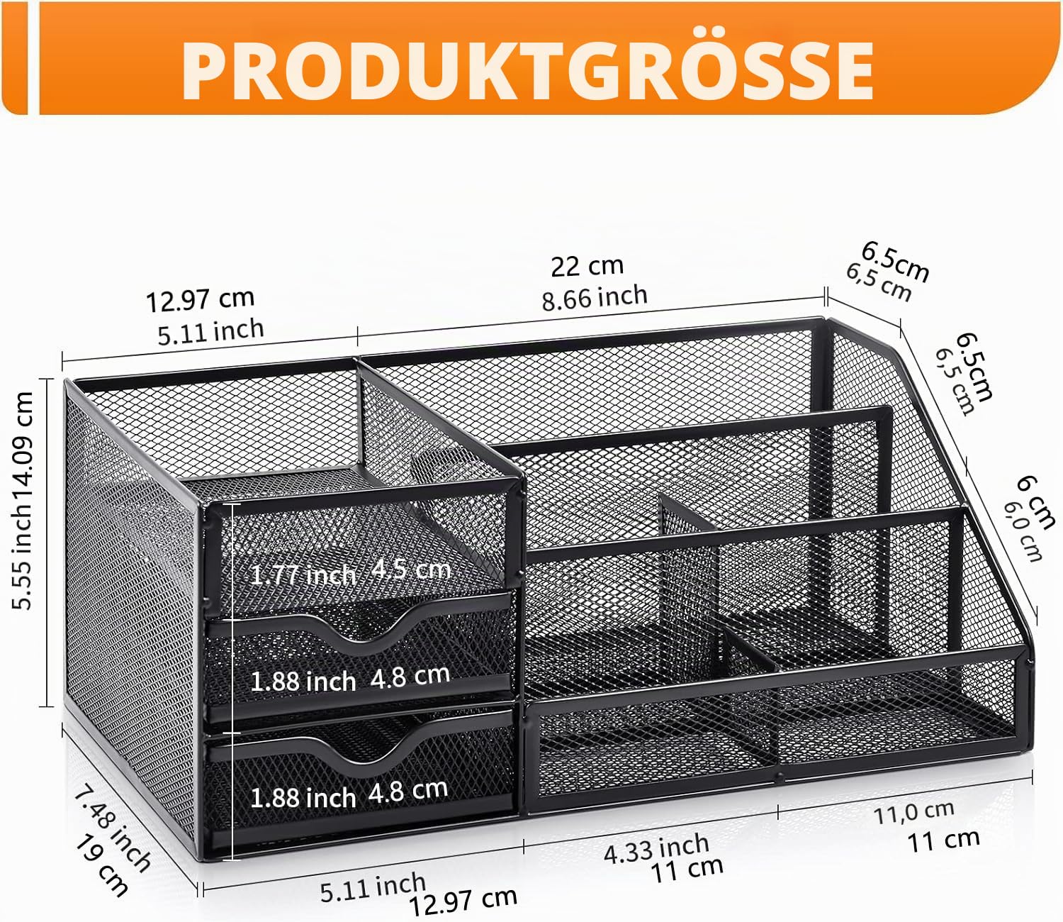 marbrasse-office-supplies-schreibtisch-organizer-schwarz-mit-schubladen image 6