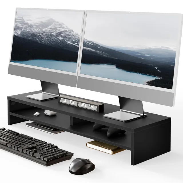 fenge-frida-series-monitorst-nder-80cm-schwarz-holz-25kg image 1