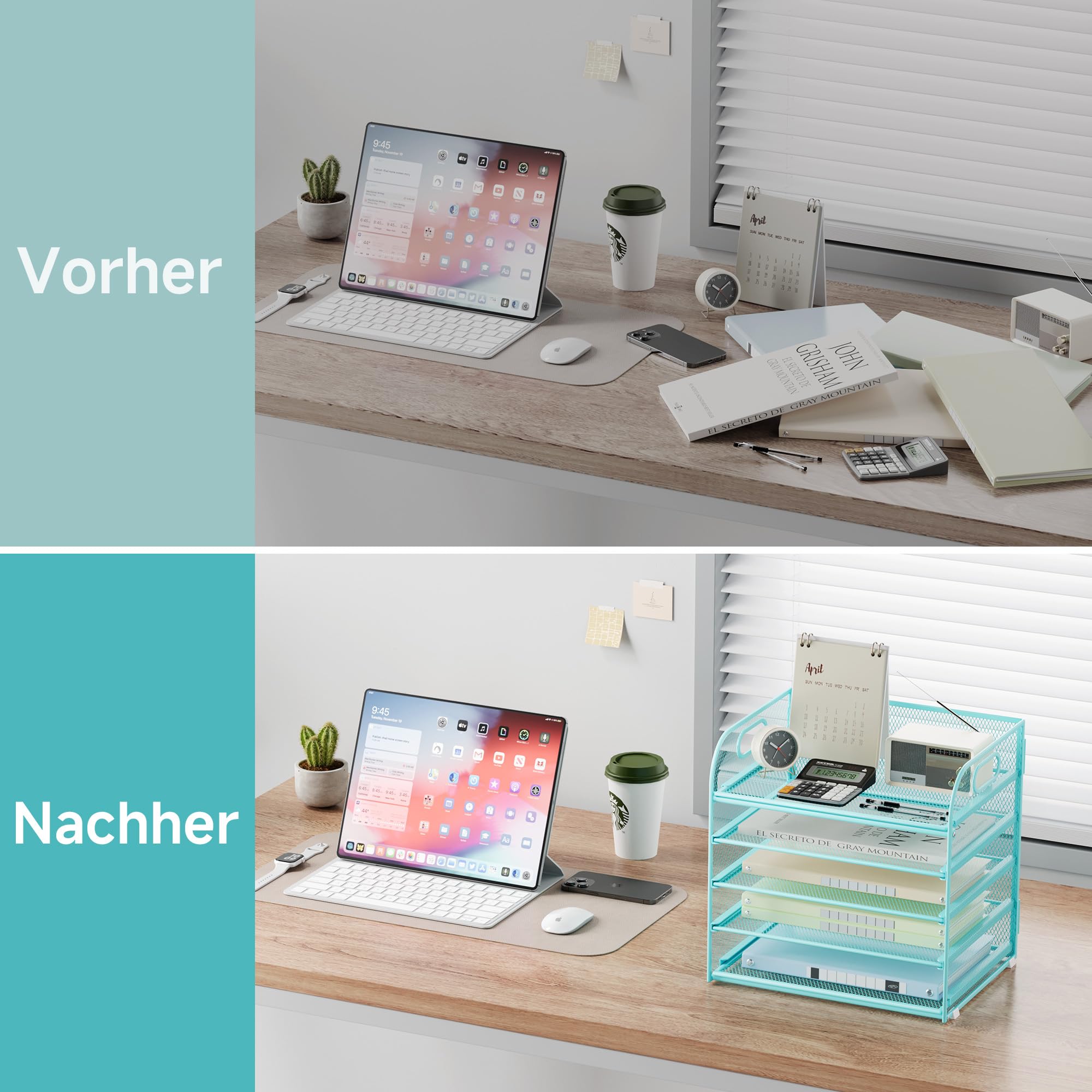 vitviti-desk-organizer-briefablage-blau-5-stufig-mit-griff image 6