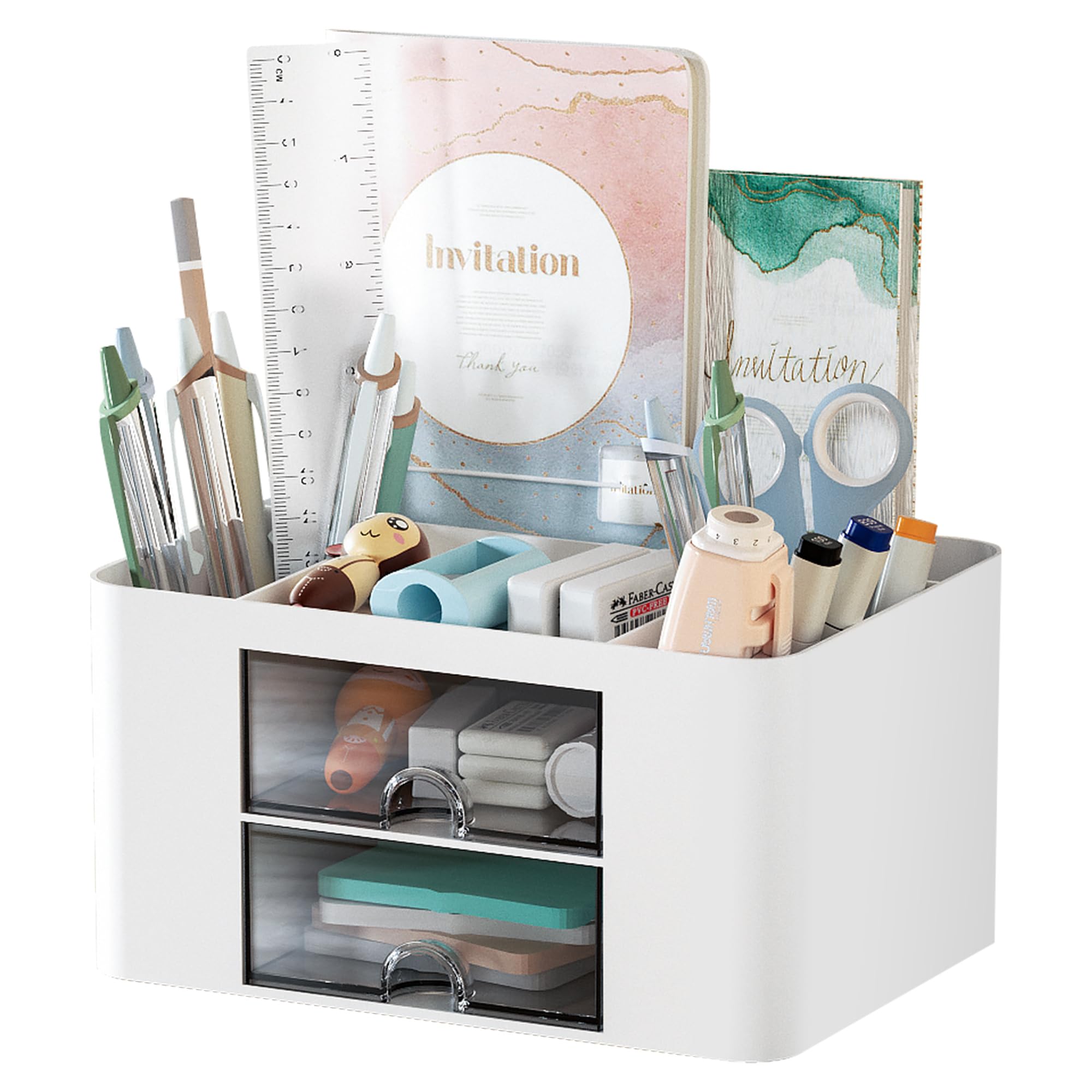 marbrasse-office-supplies-schreibtisch-organizer-wei-2-schubladen image 2