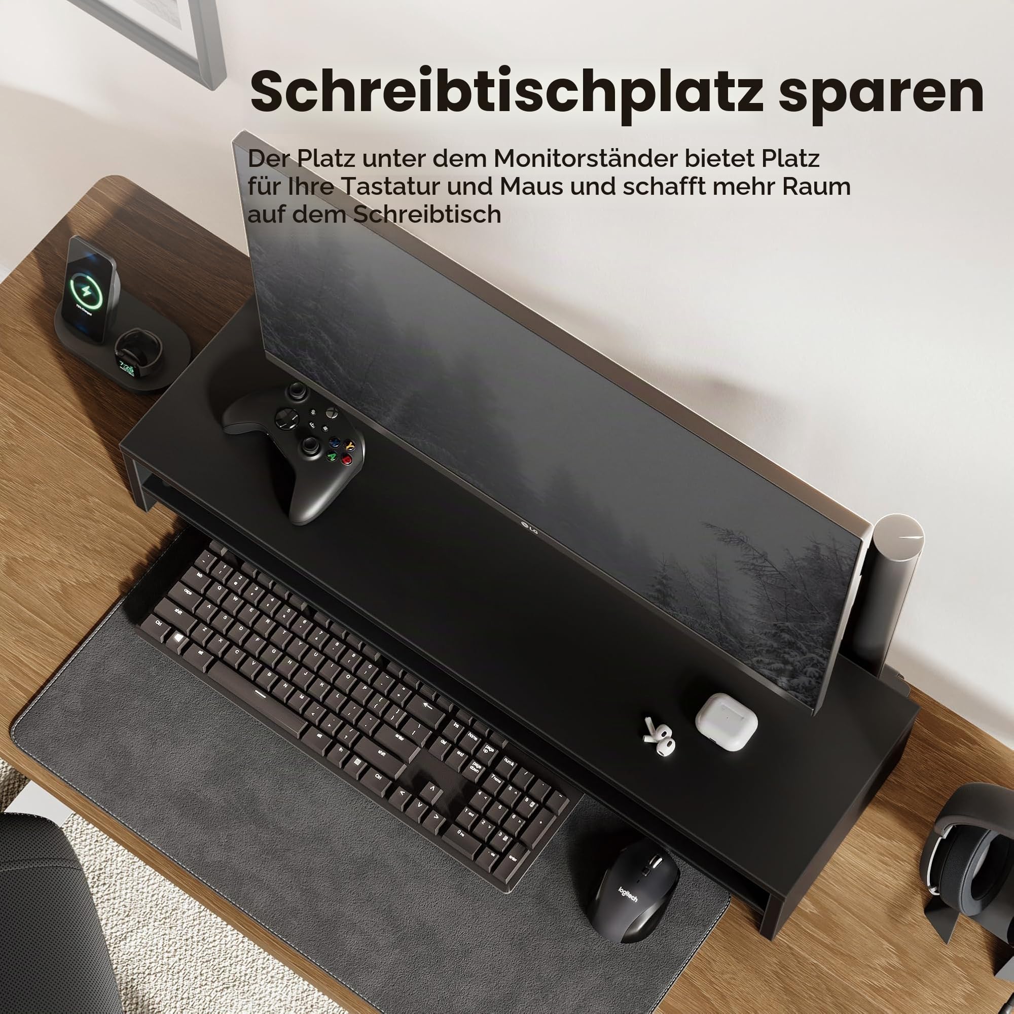 fenge-frida-series-monitorst-nder-80cm-schwarz-holz-25kg image 3