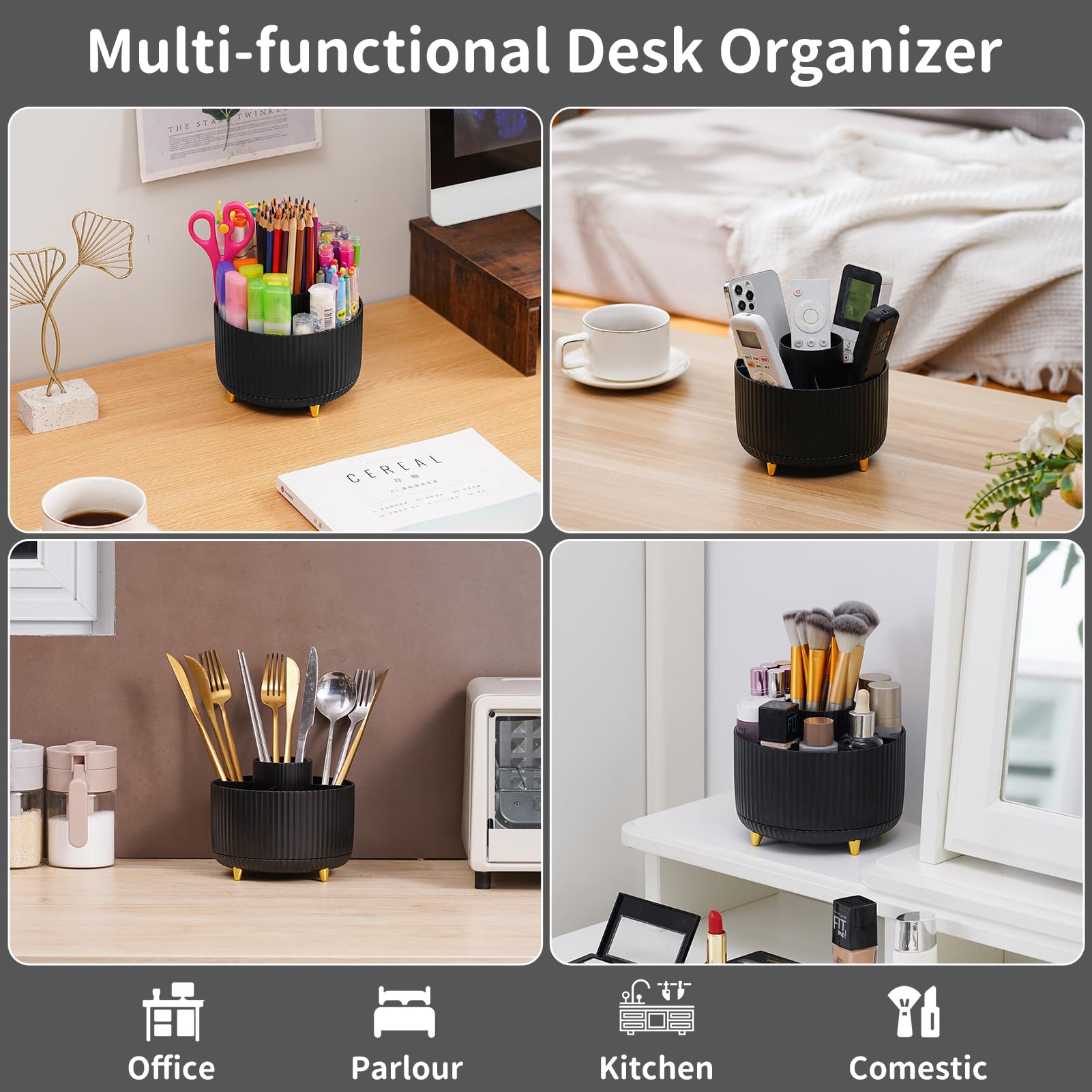 marbrasse-office-supplies-stiftehalter-drehbar-schwarz-5-f-cher image 2