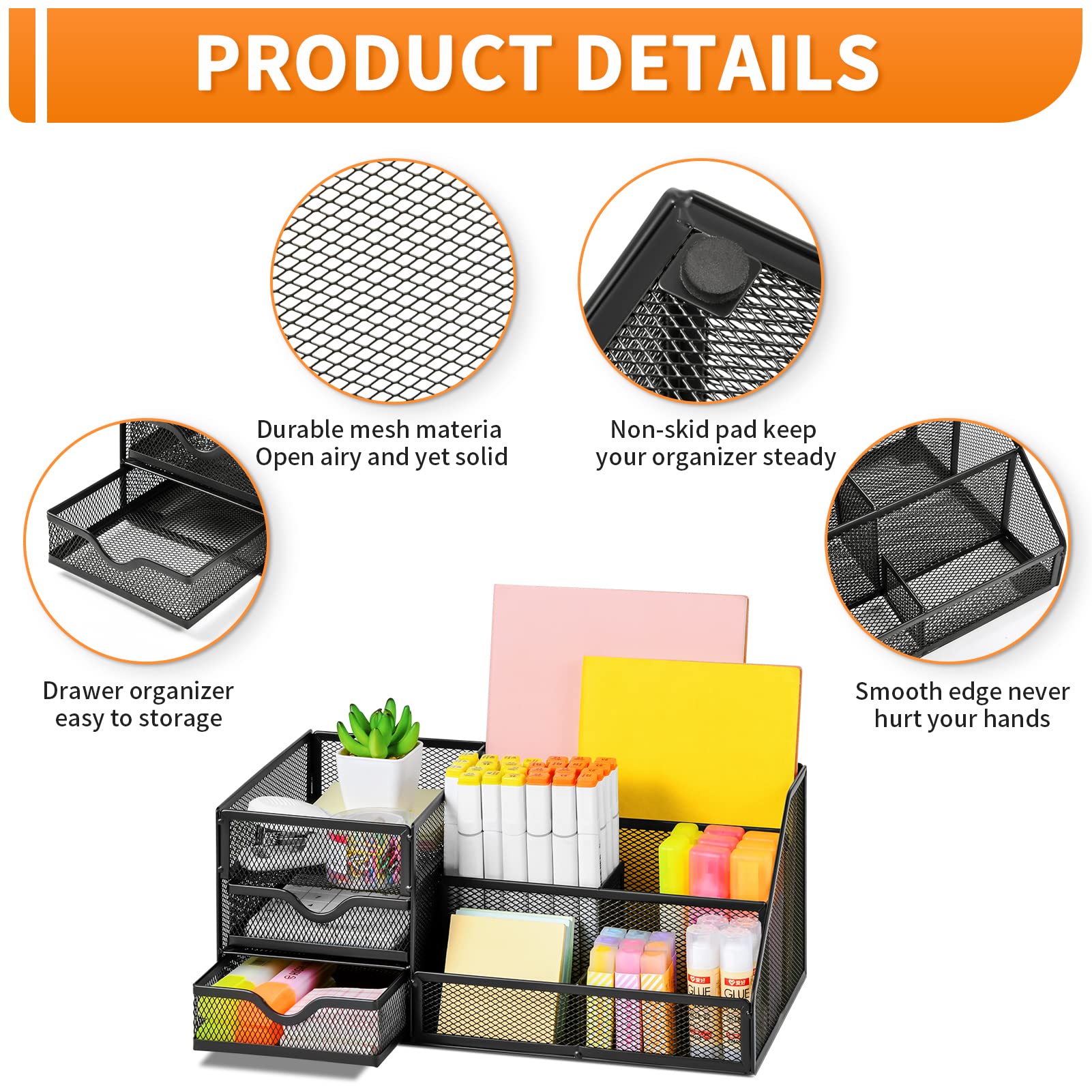 marbrasse-office-supplies-schreibtisch-organizer-schwarz-mit-schubladen image 5