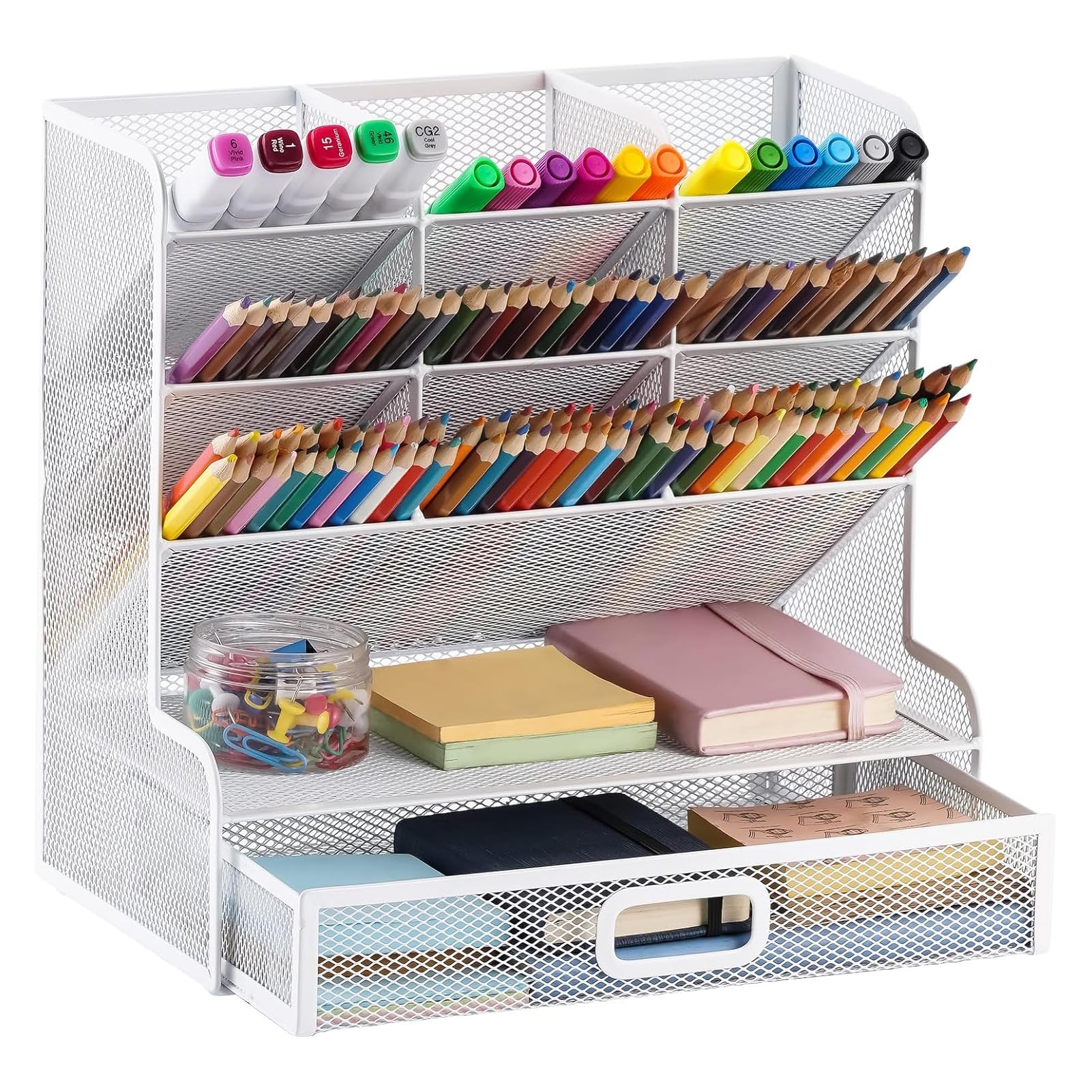 marbrasse-office-supplies-schreibtisch-organizer-schwarz-9-f-cher image 7