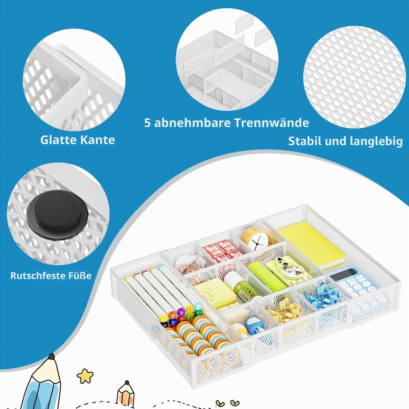 marbrasse-schreibtisch-organizer-wei-mit-schubladen-verstellbar image 6