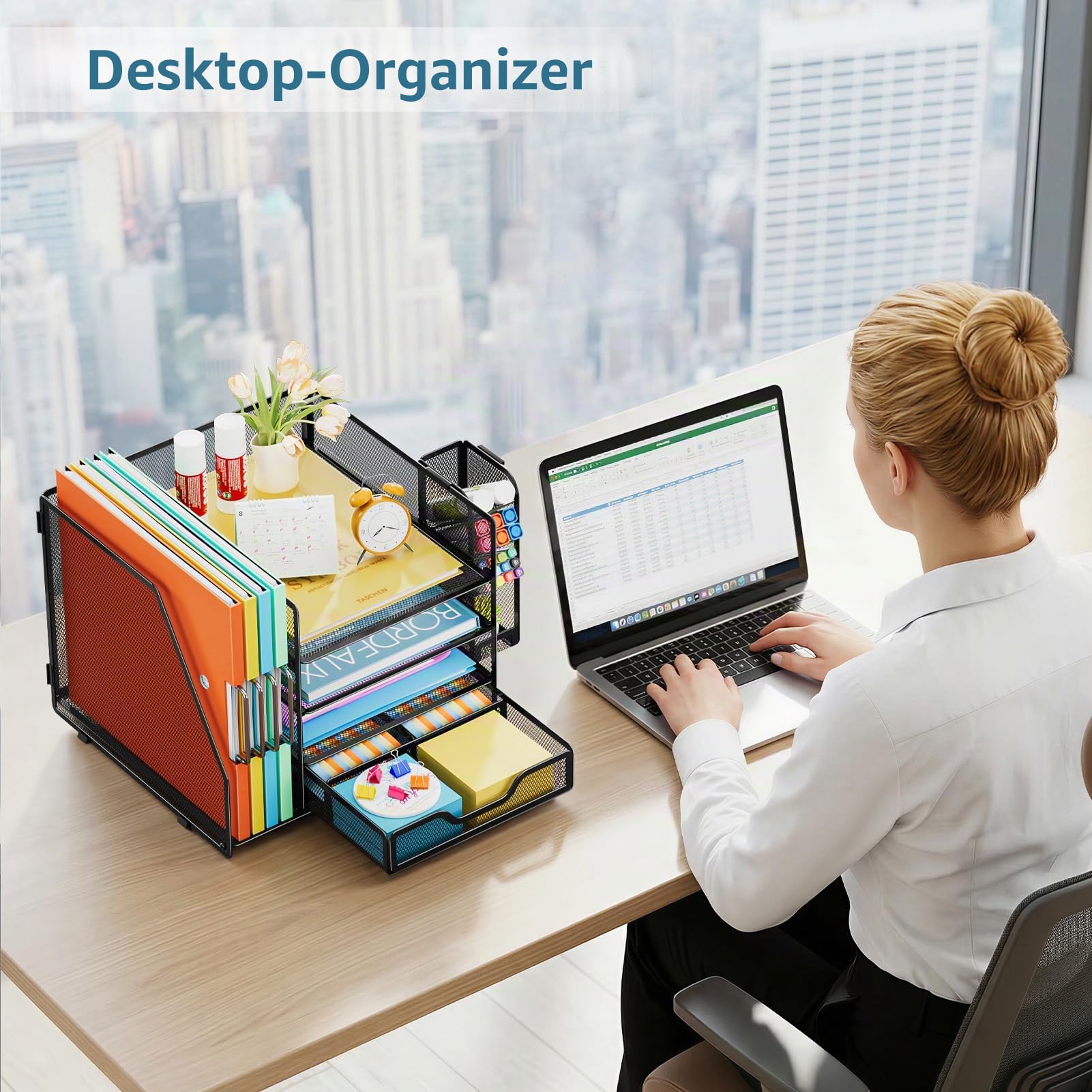 marbrasse-office-4-teilig-schreibtisch-organizer-schwarz-mit-schublade image 7