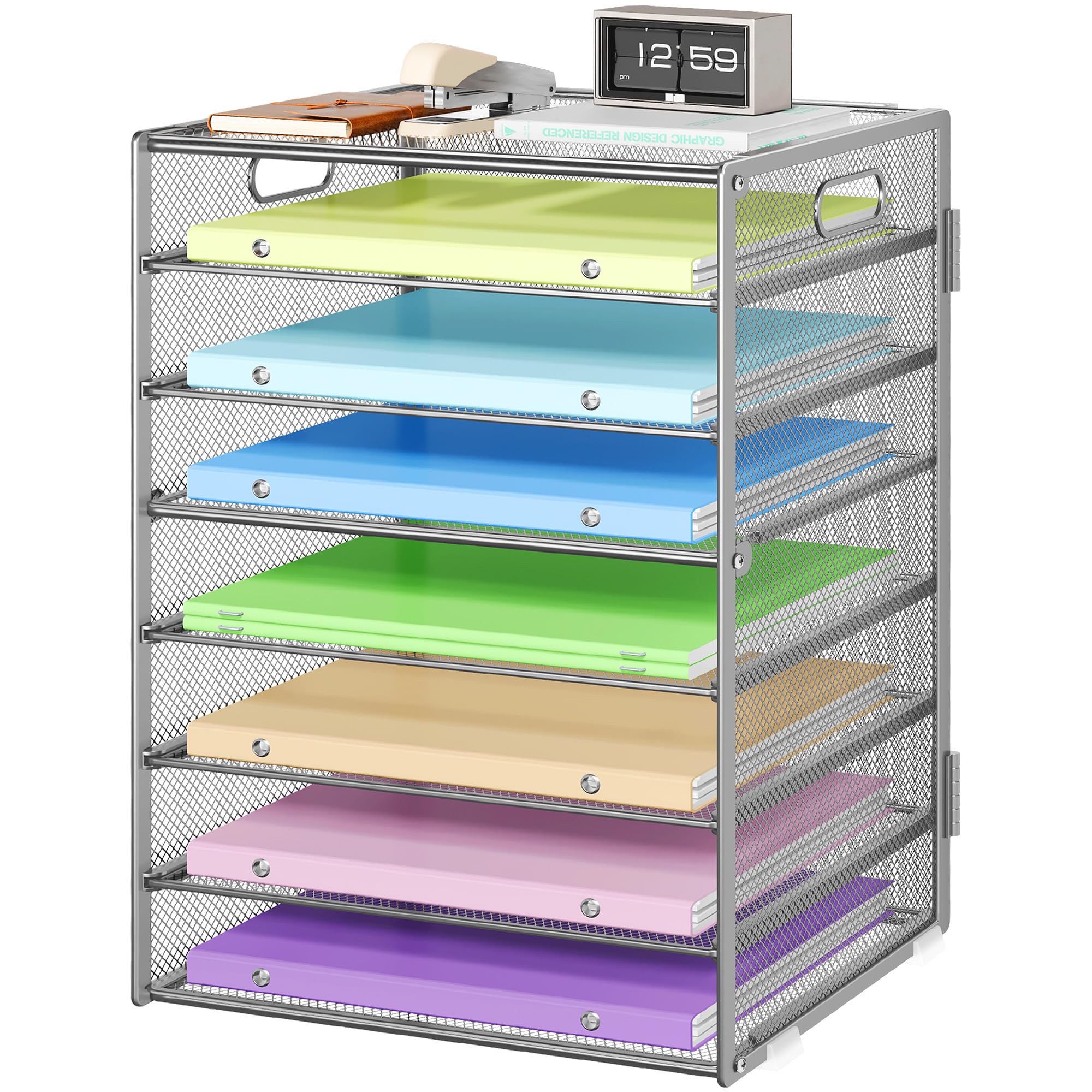 marbrasse-schreibtisch-organizer-metall-blau-8-fach-ablage image 8