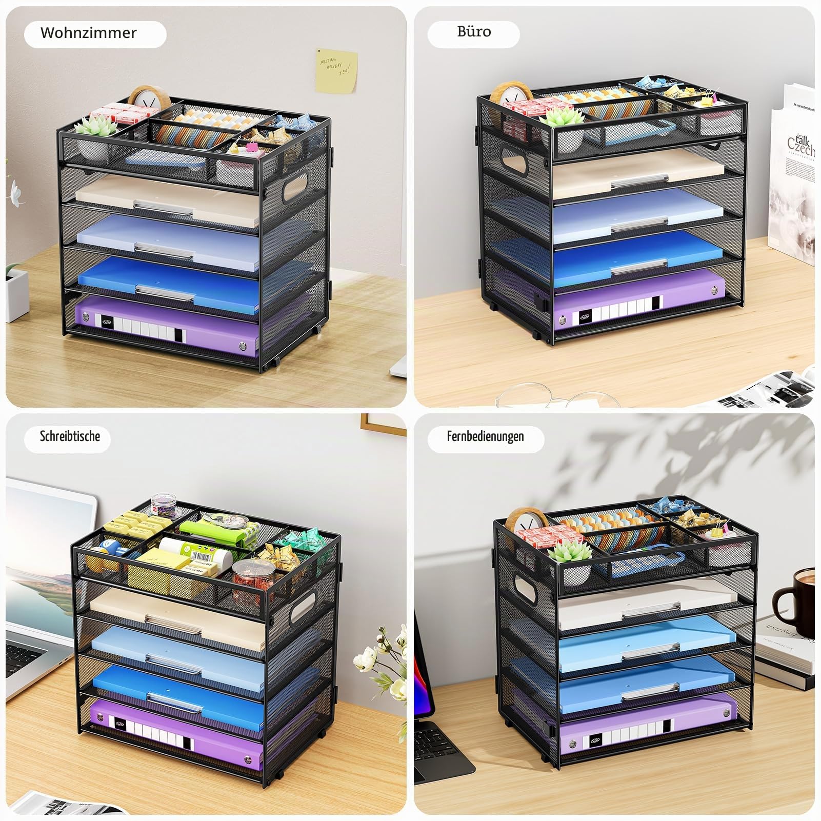 marbrasse-5-stufiger-schreibtisch-organizer-mesh-schwarz-verstellbar image 7