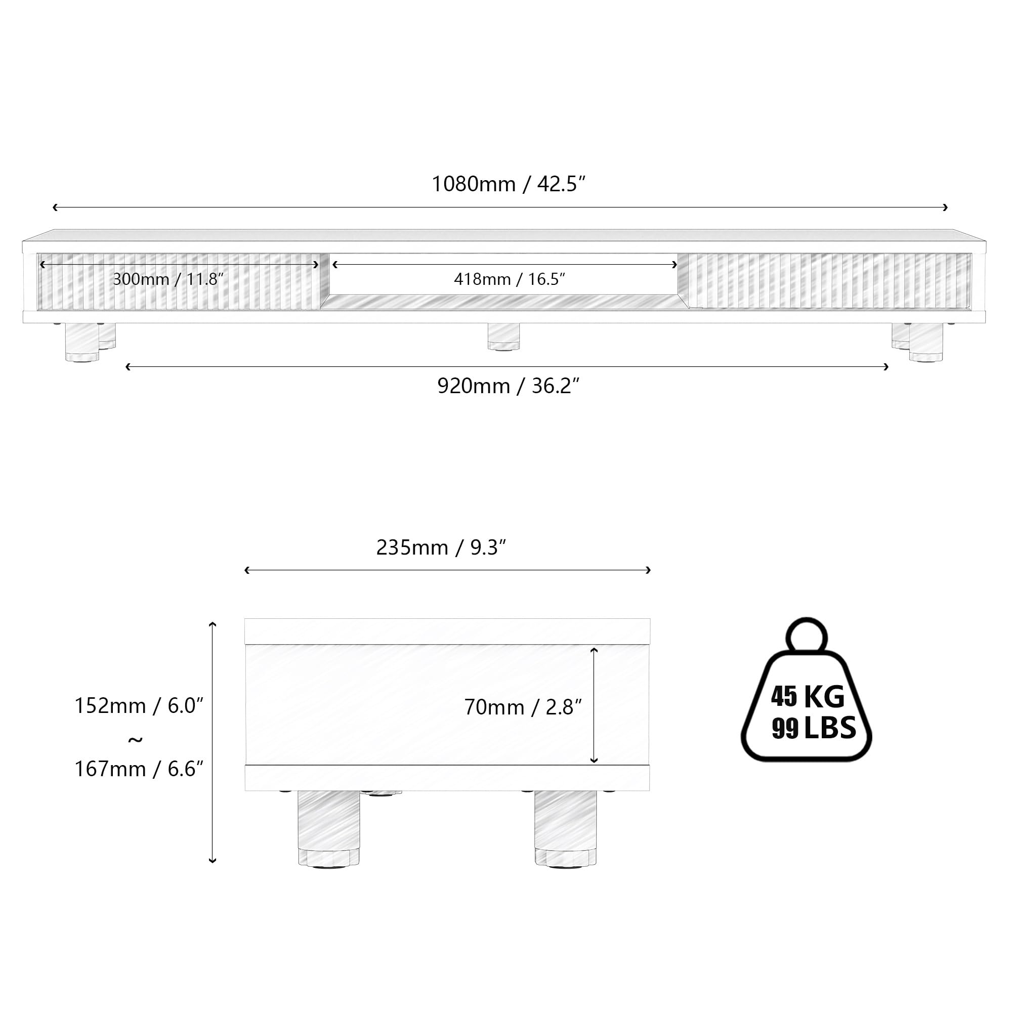 fenge-nova-series-monitorst-nder-braun-mit-glast-ren-108cm image 7