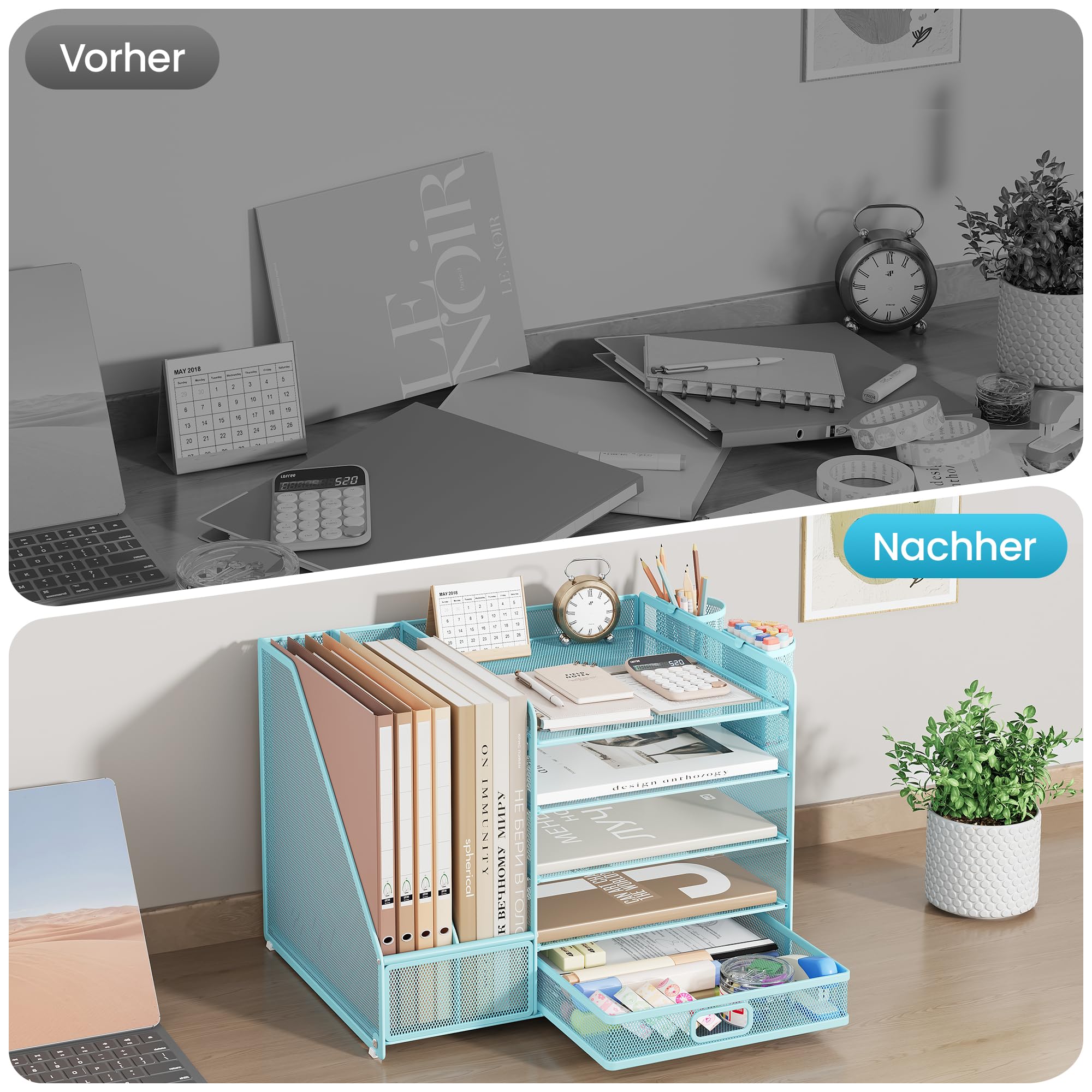 vitviti-desk-organizer-schreibtisch-organizer-blau-5-f-cher-metall image 6