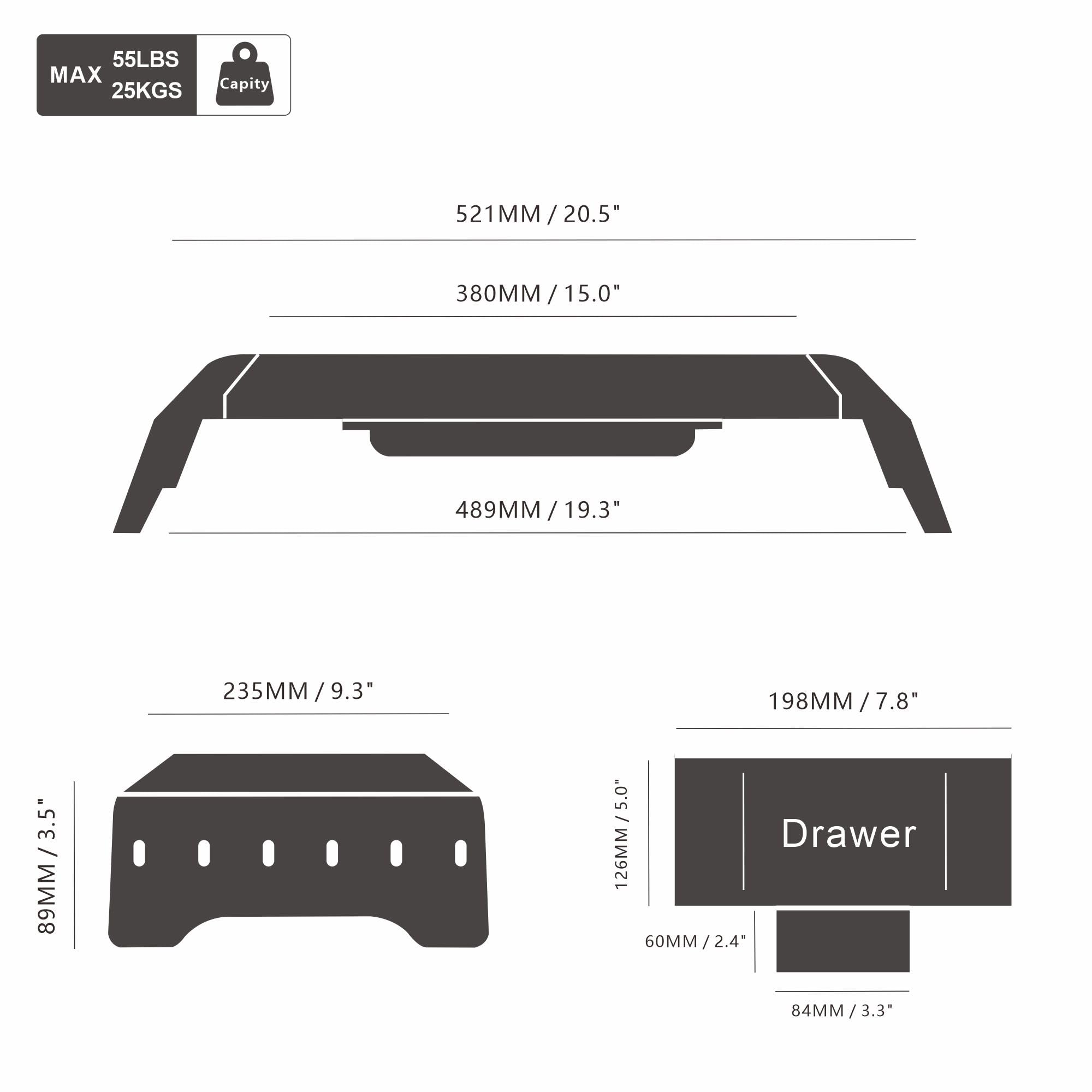 fenge-aurel-monitorst-nder-buche-gelb-mit-schublade-52-cm image 2