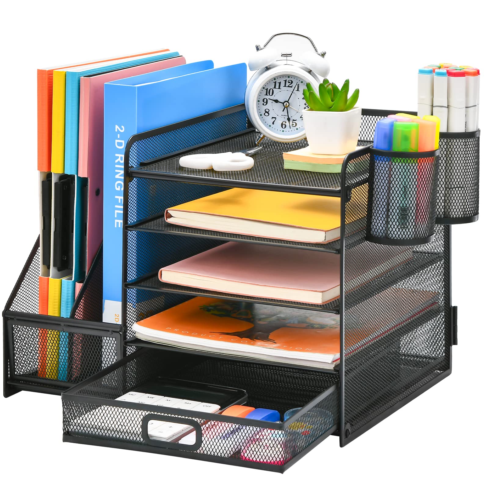 marbrasse-office-supplies-schreibtisch-organizer-schwarz-mit-schublade image 1