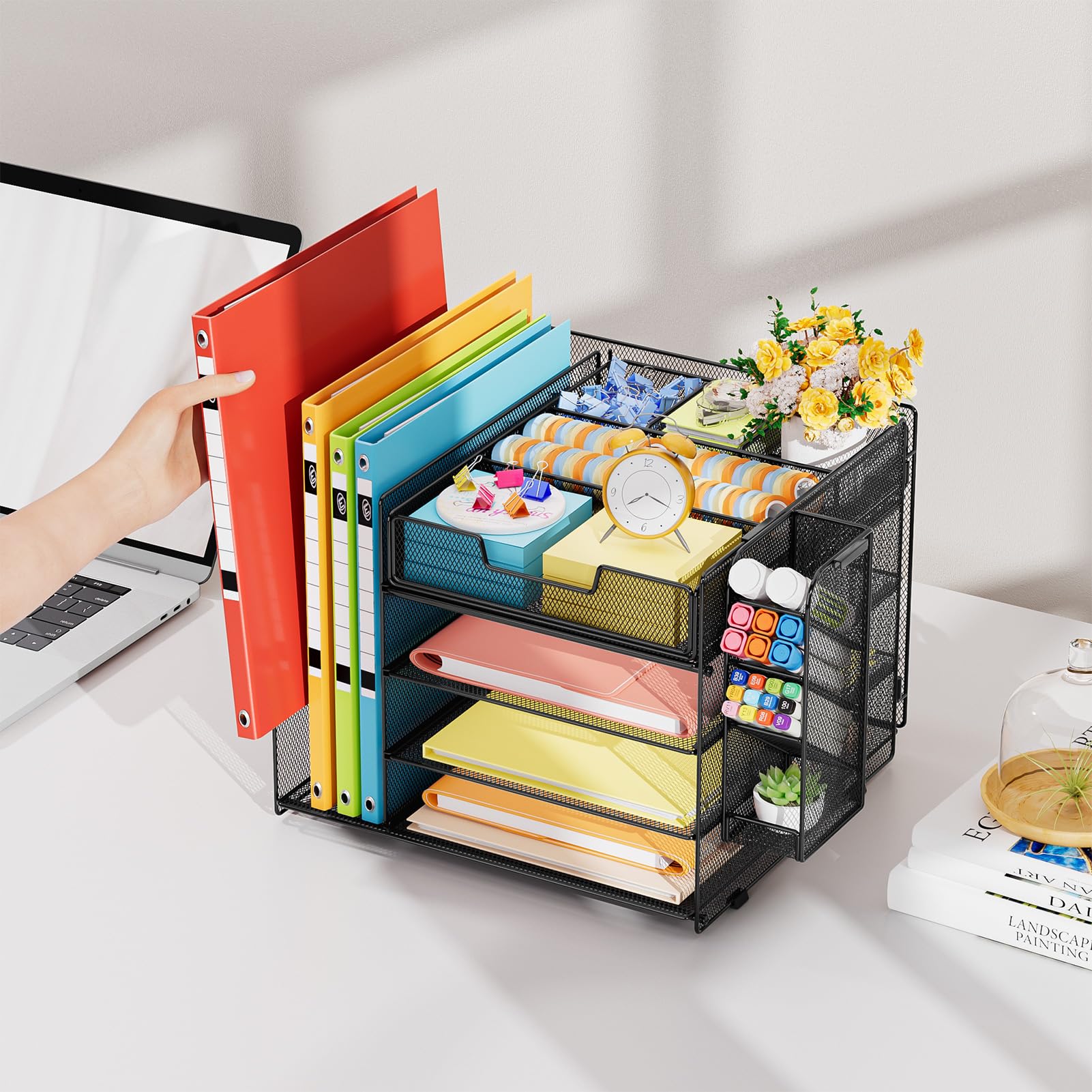 marbrasse-office-supplies-organizer-schwarz-mit-schublade image 7
